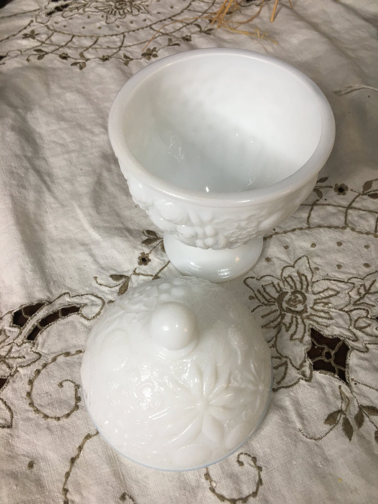 1960 avon milk glass candy dish