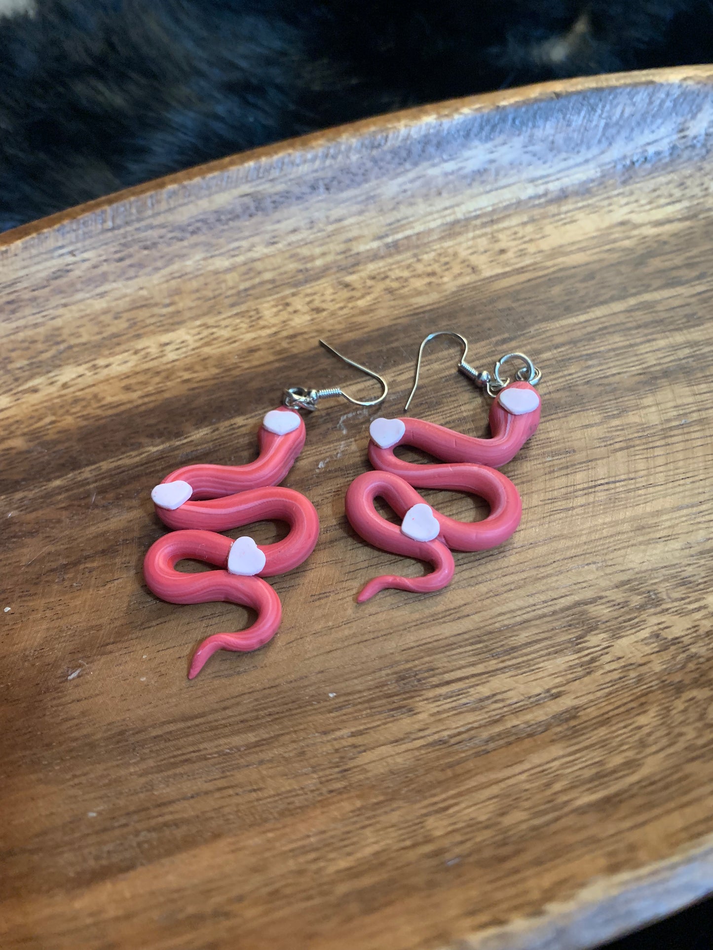 Snakes with Hearts Earrings