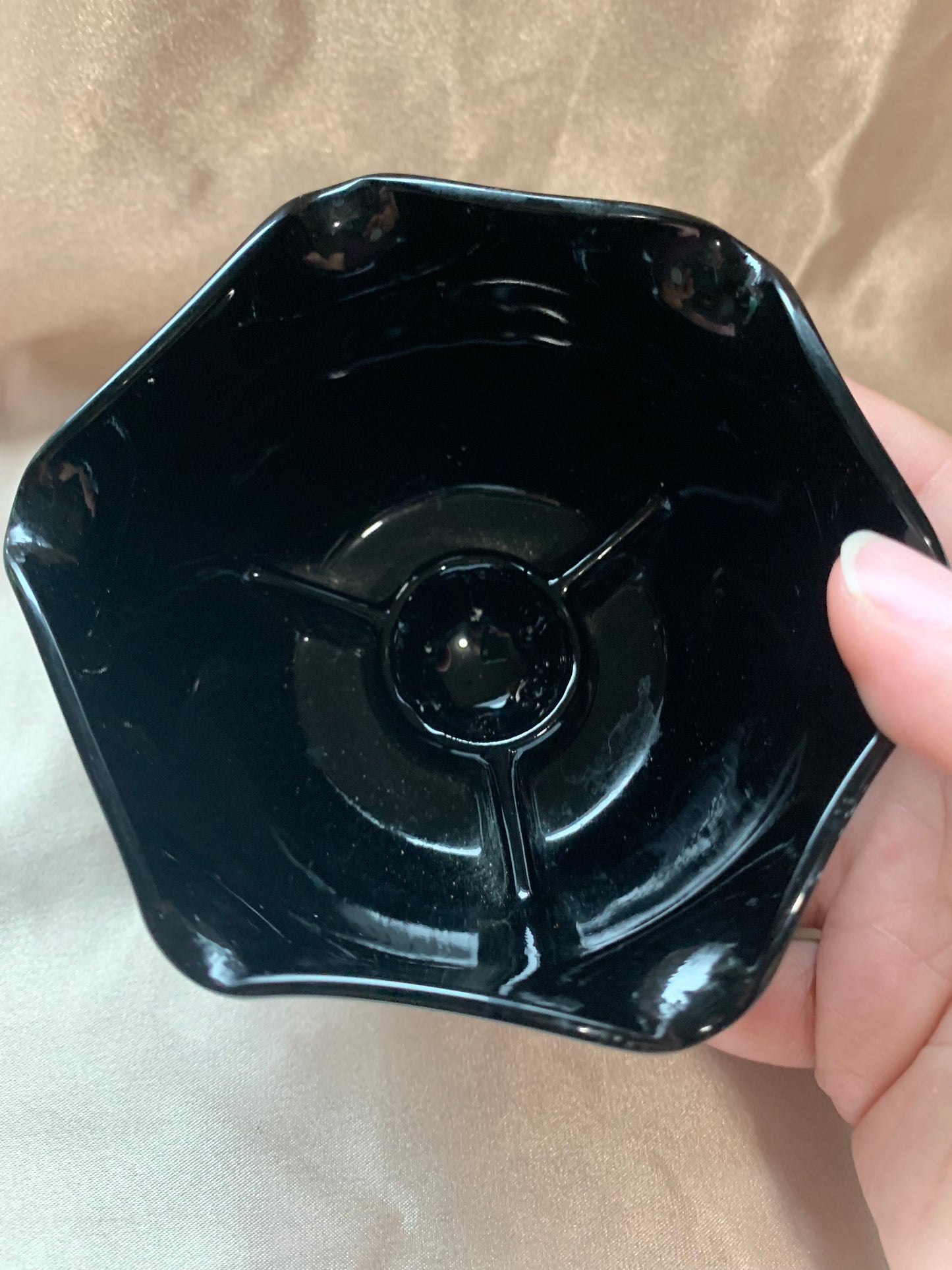 black vintage candle holder