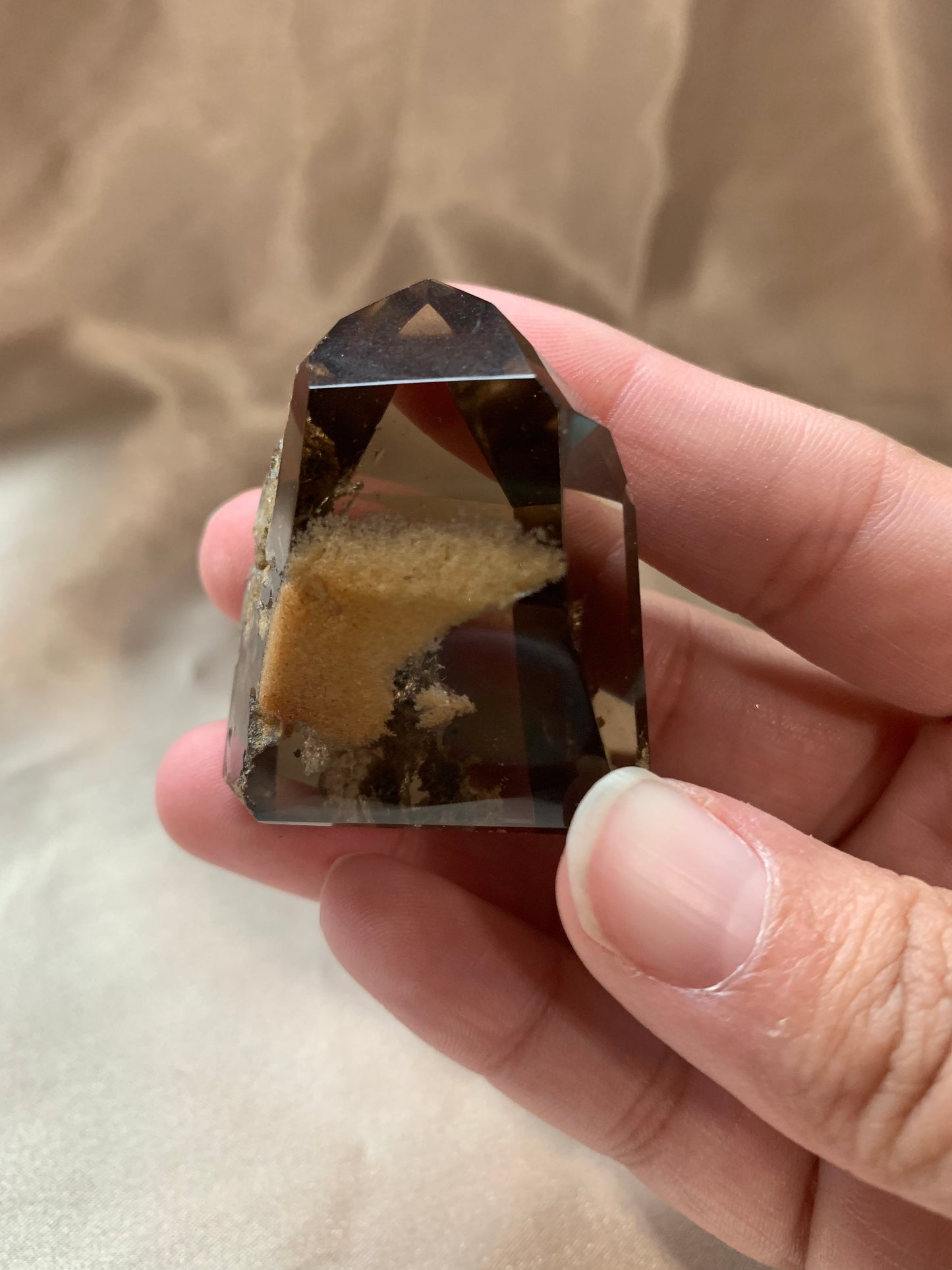 smoky citrine with lodolite tower