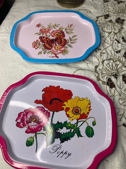 vintage tin trays