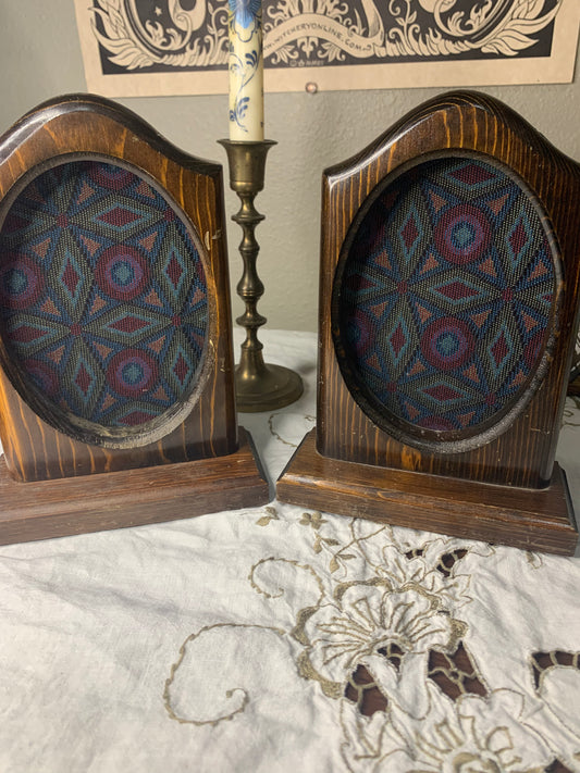 refurbished wooden book ends