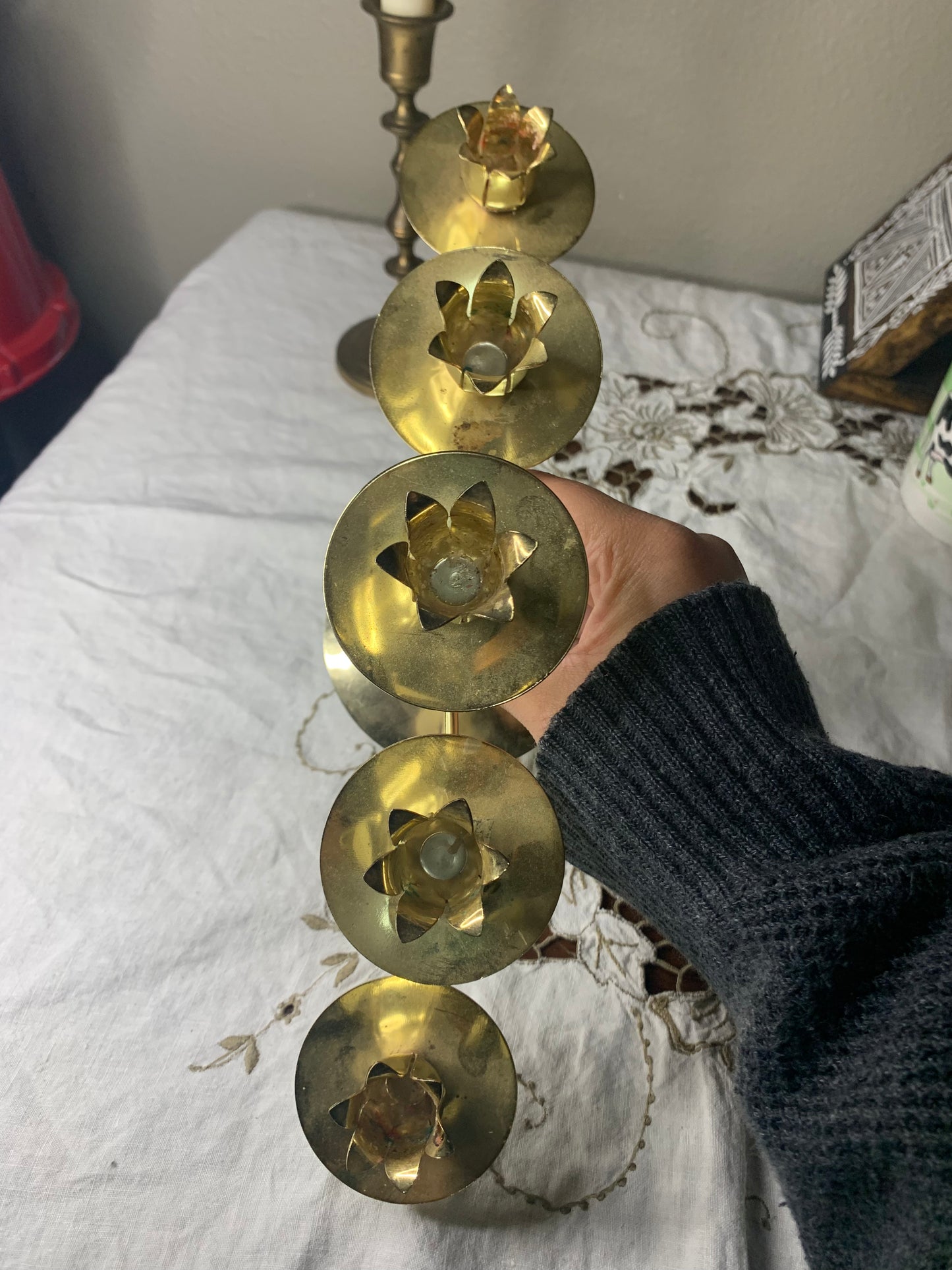 brass candle holders