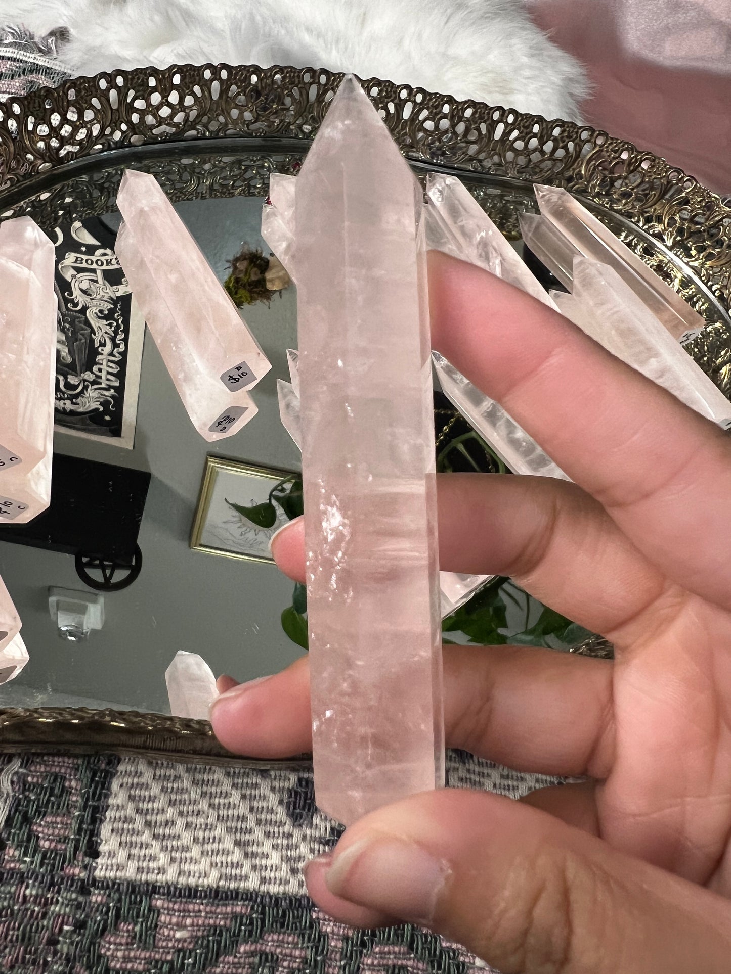 intuitive gemy rose quartz towers