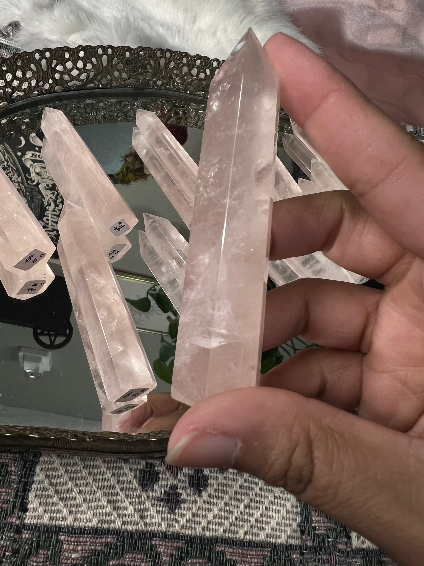 intuitive gemy rose quartz towers