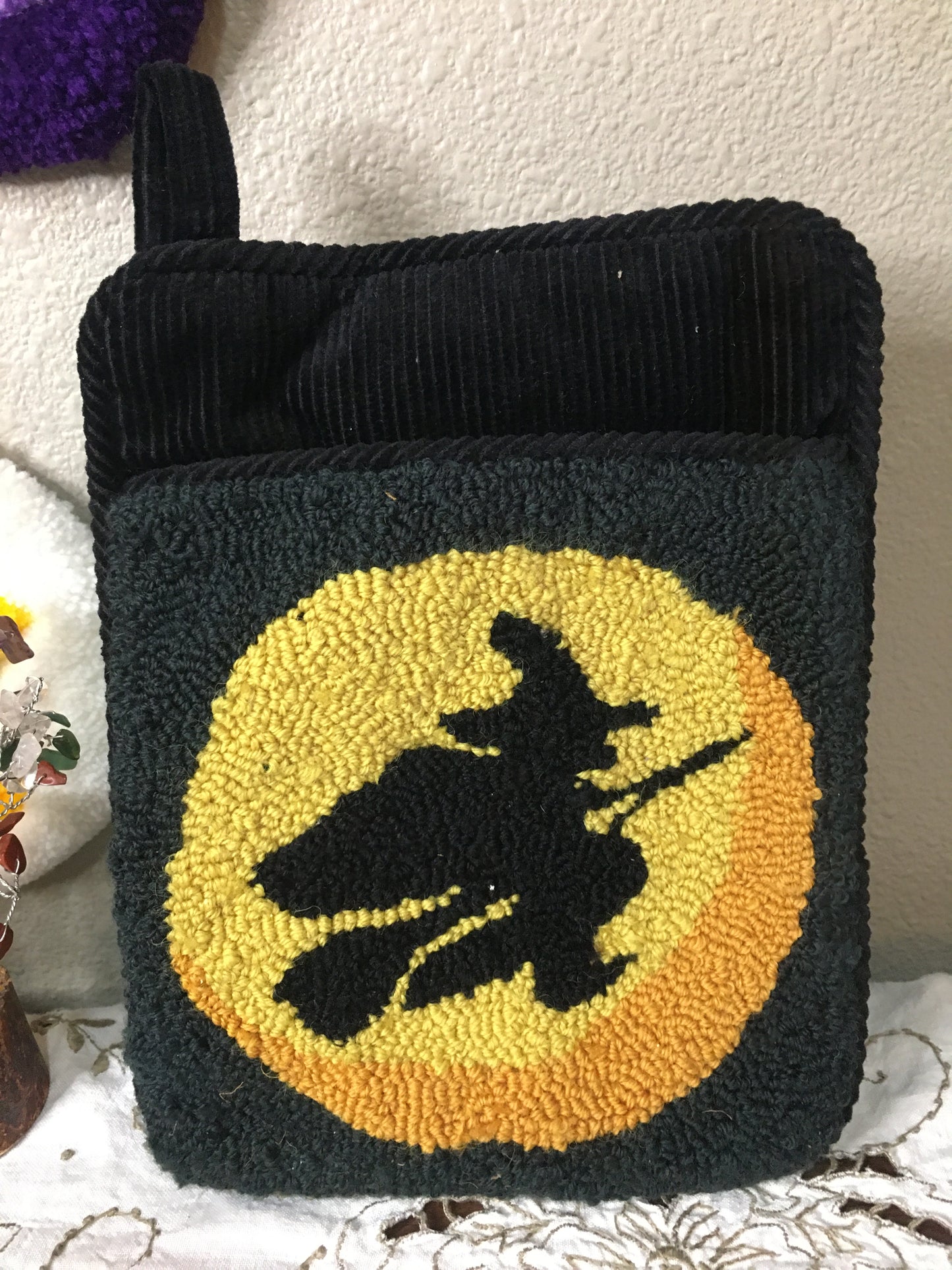 witch silhouette potholder