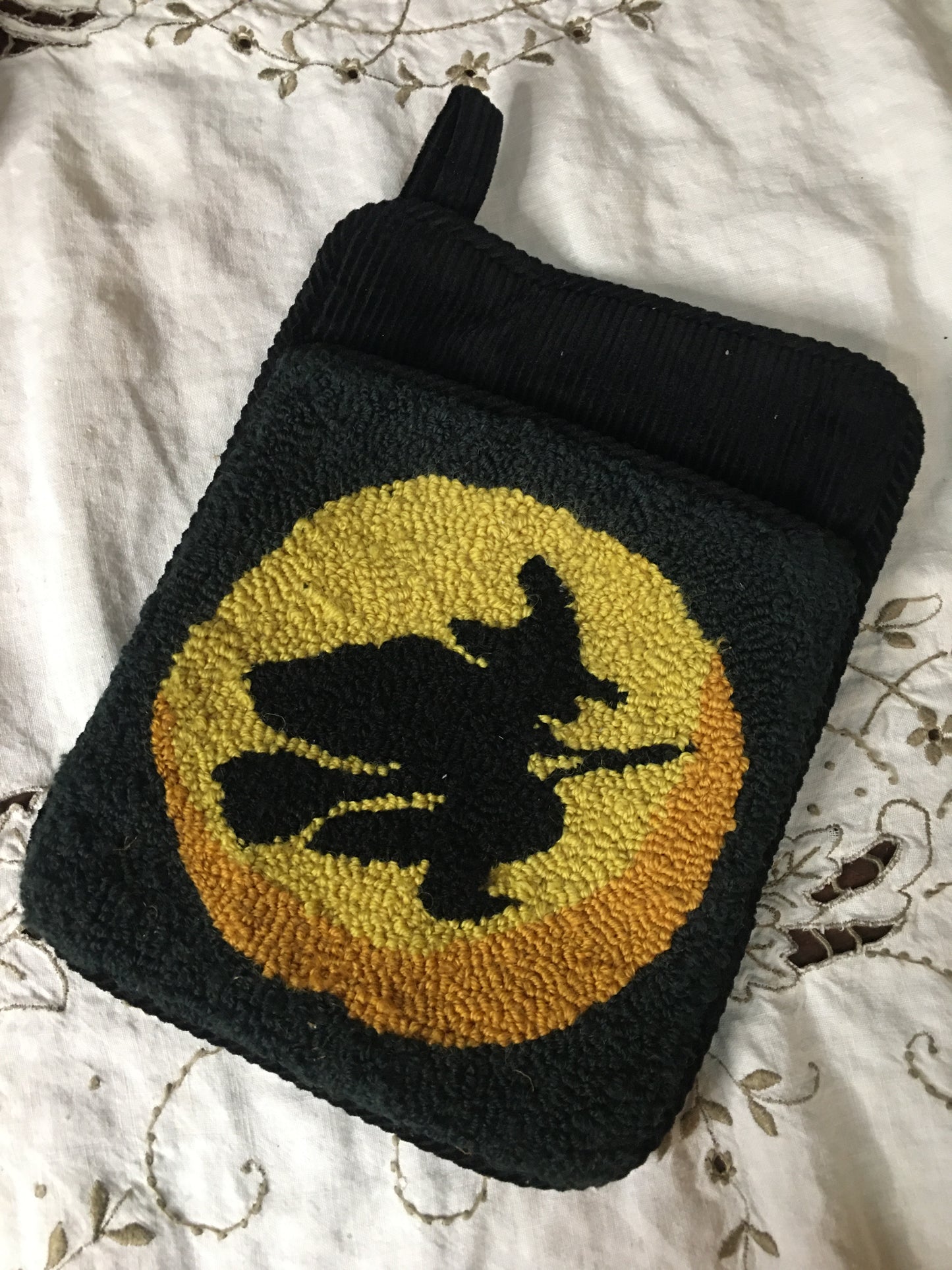 witch silhouette potholder