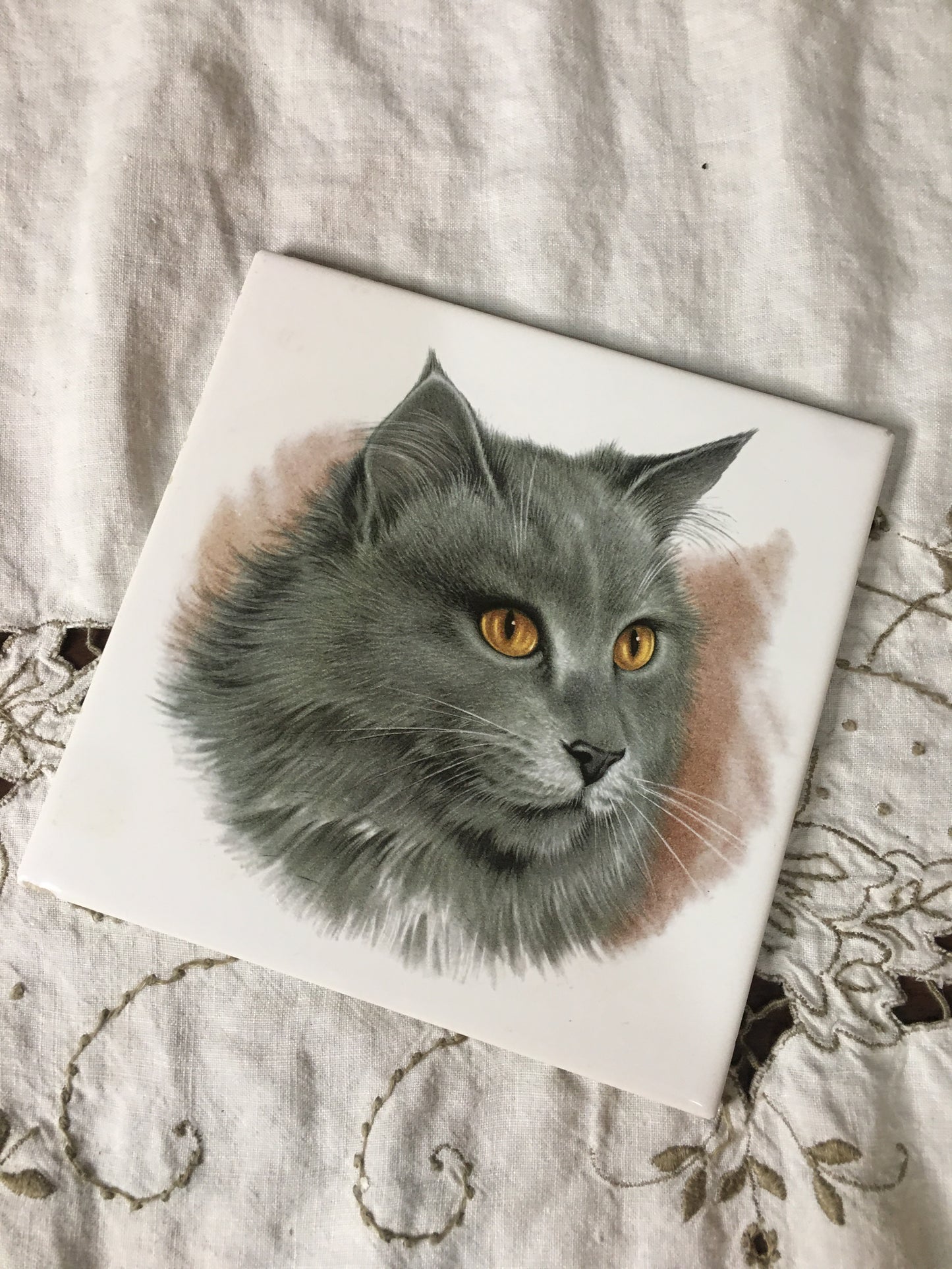 grey cat tile