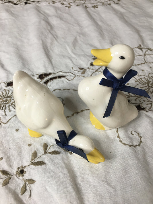 set of ceramic geese