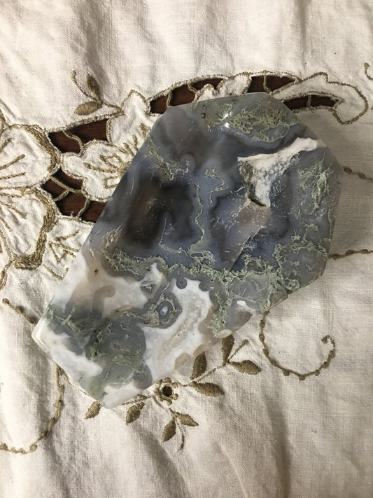 moss agate coffin dish