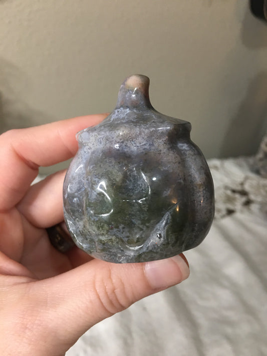 moss agate jack-o-lantern