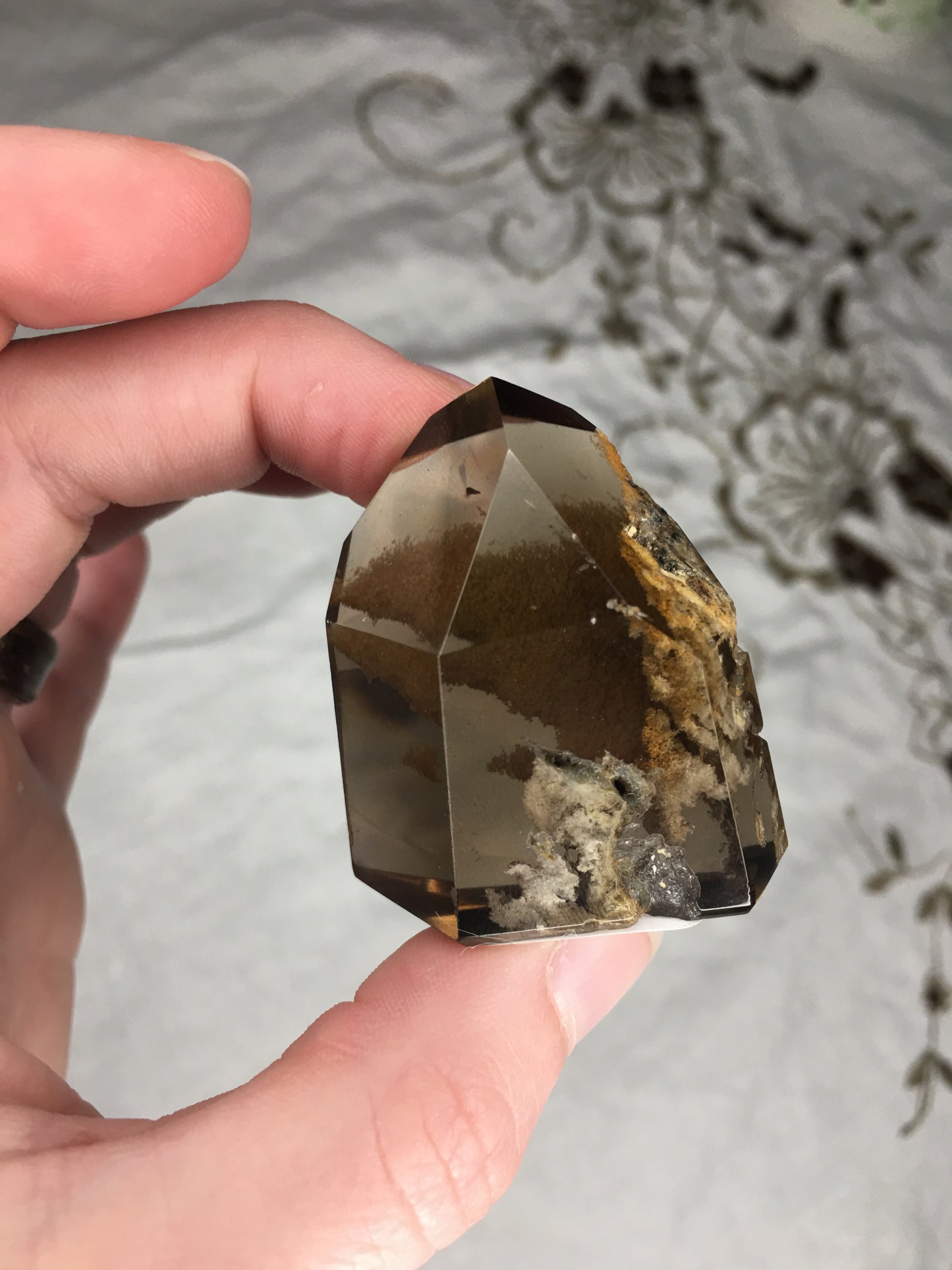 smoky garden quartz point