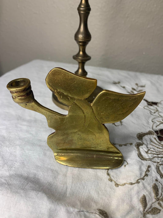 brass angel candle holder