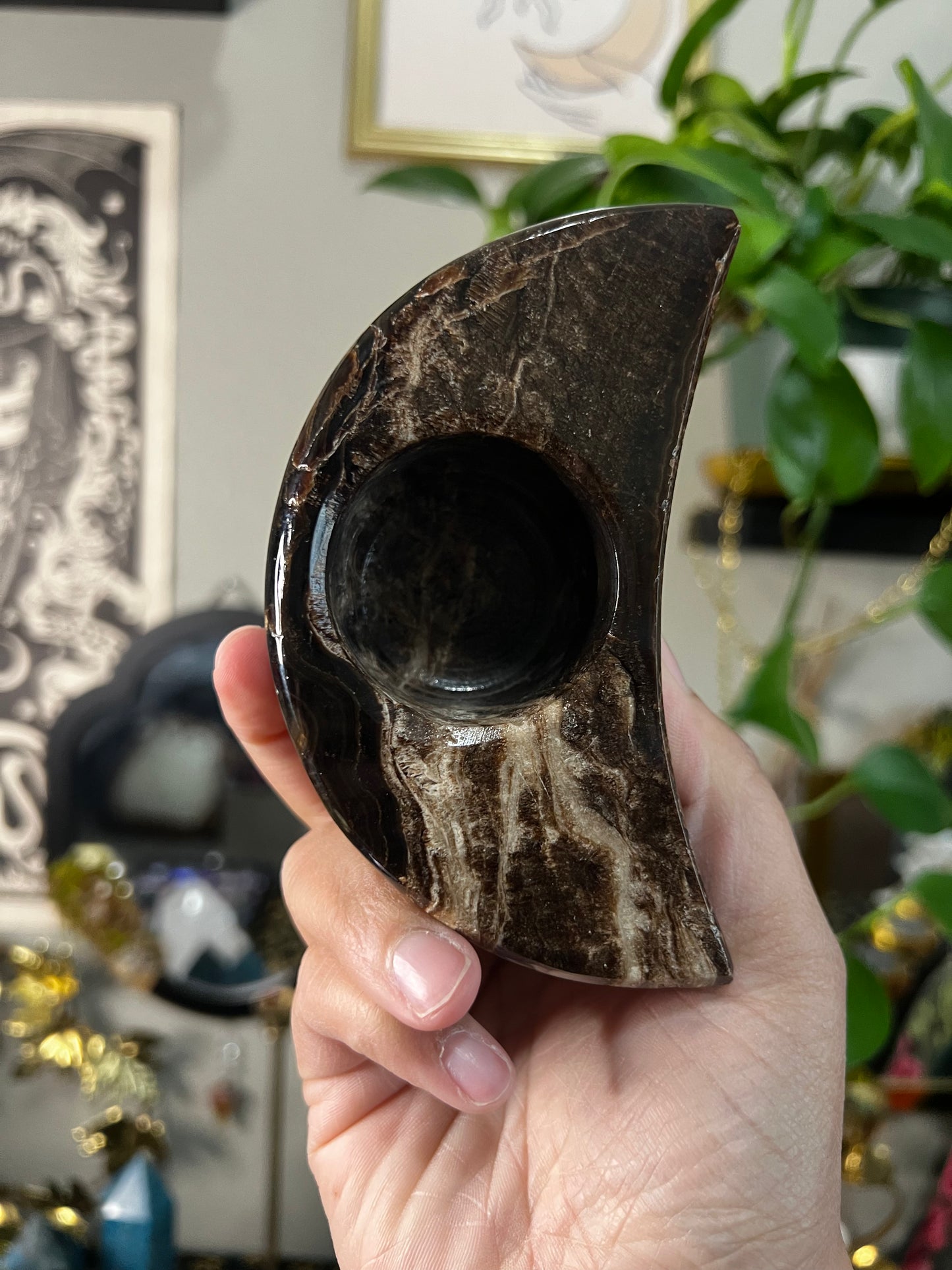 chocolate onyx moon tealight holders