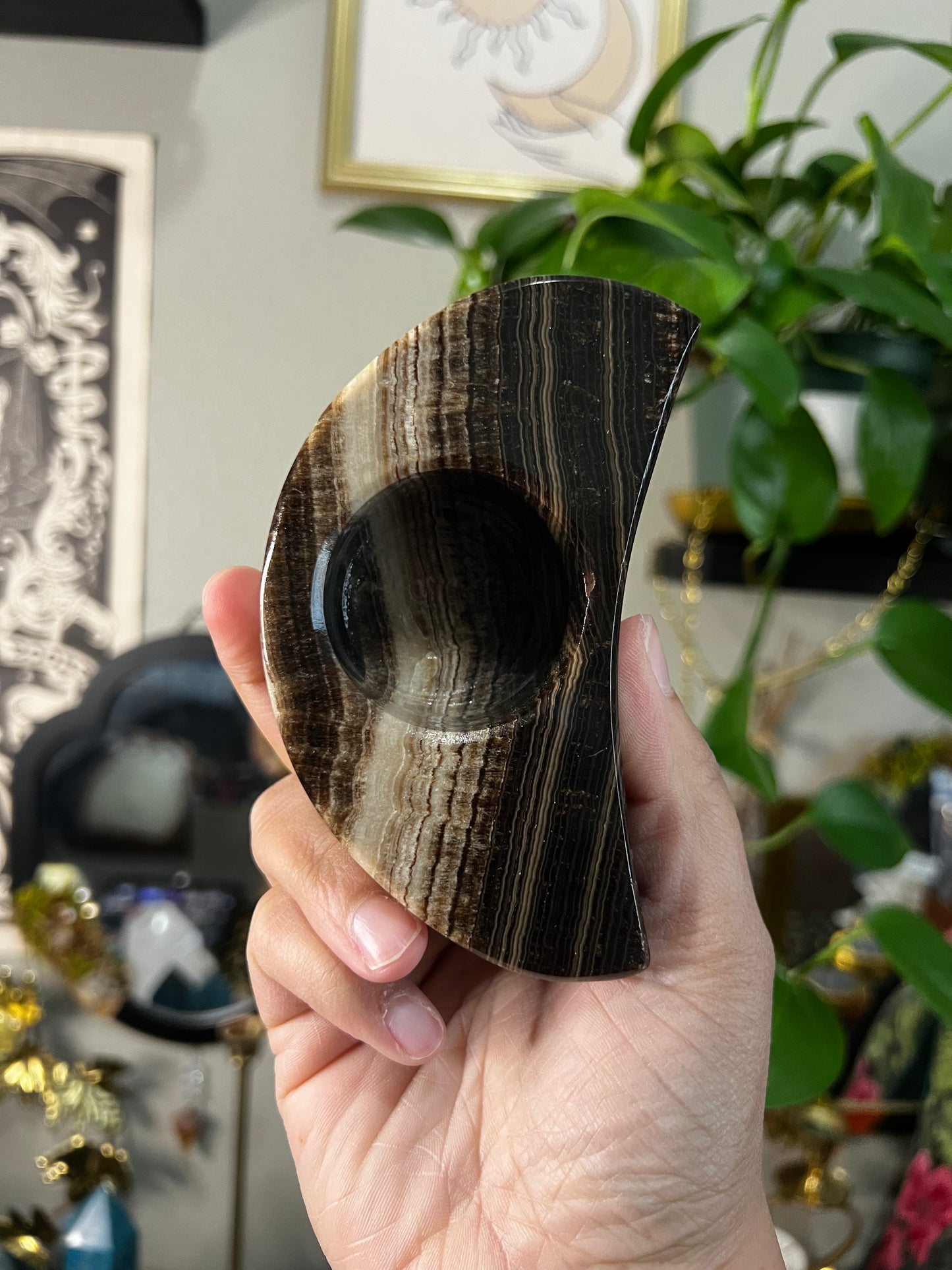 chocolate onyx moon tealight holders