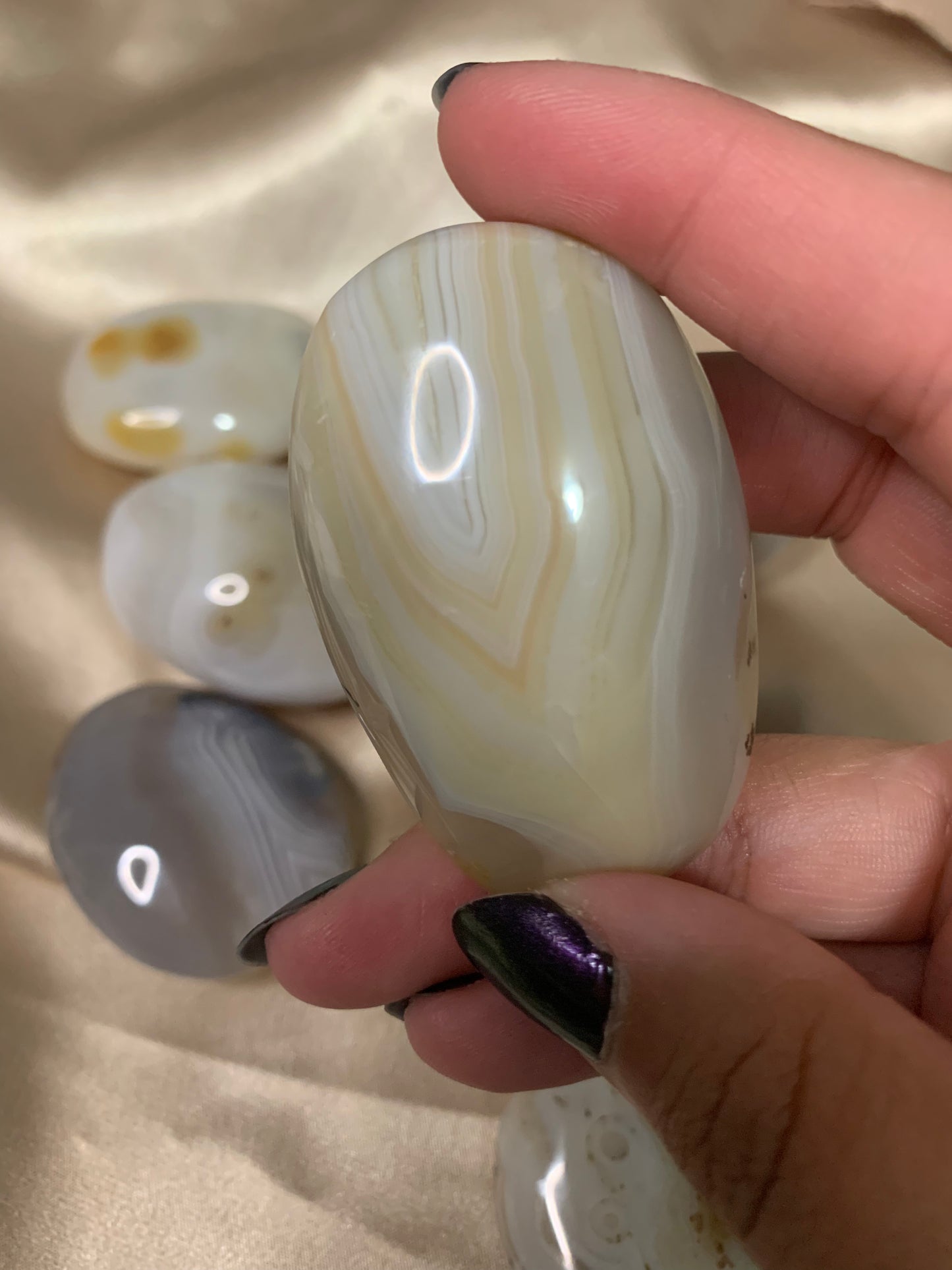 small banded agate palmstones