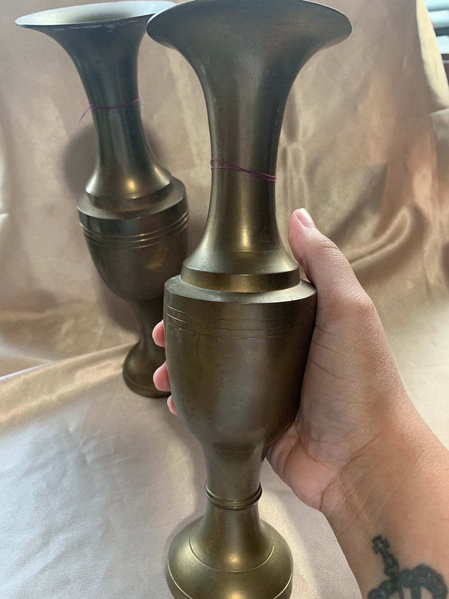 simple brass vases