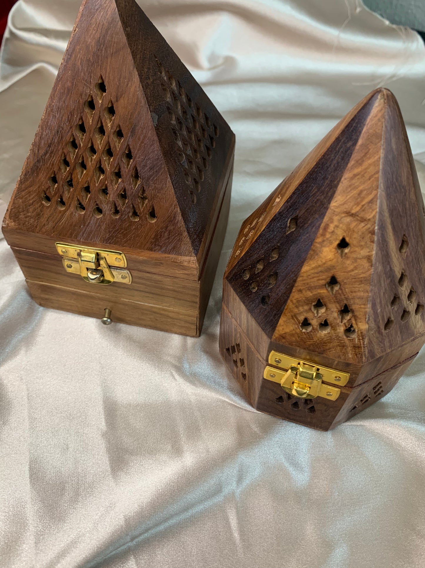wooden cone incense burner boxes