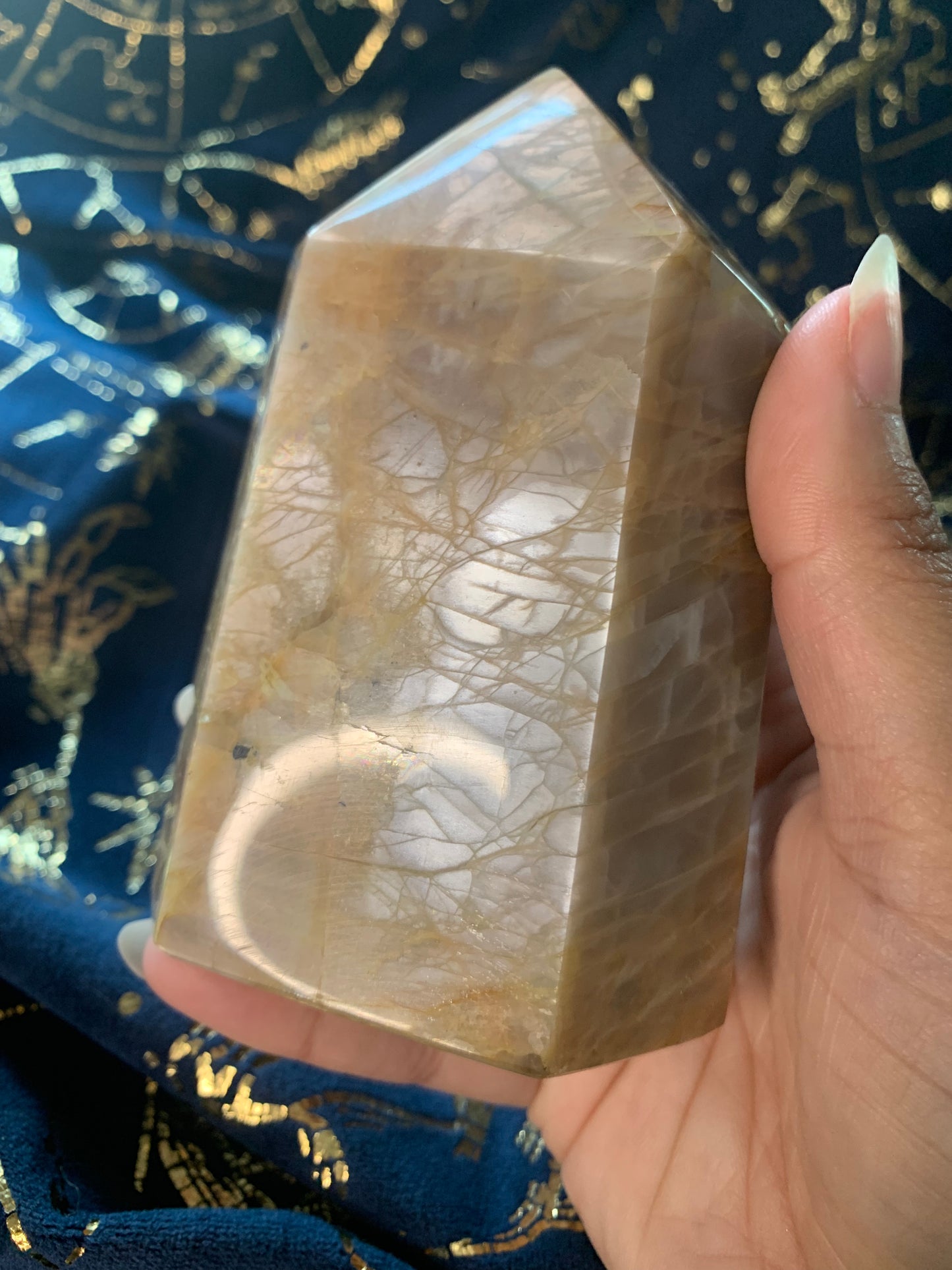 chunky peach moonstone tower