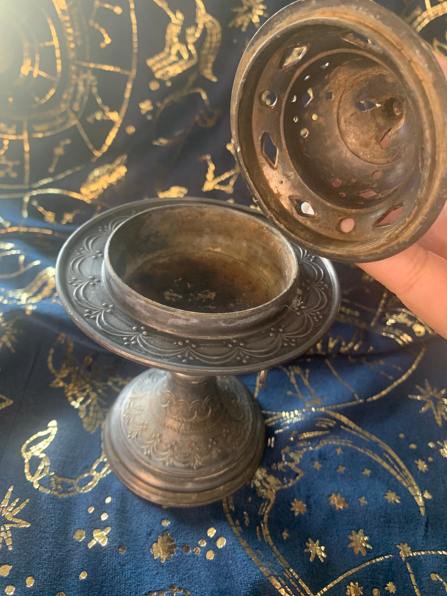 silver made in france incense burner