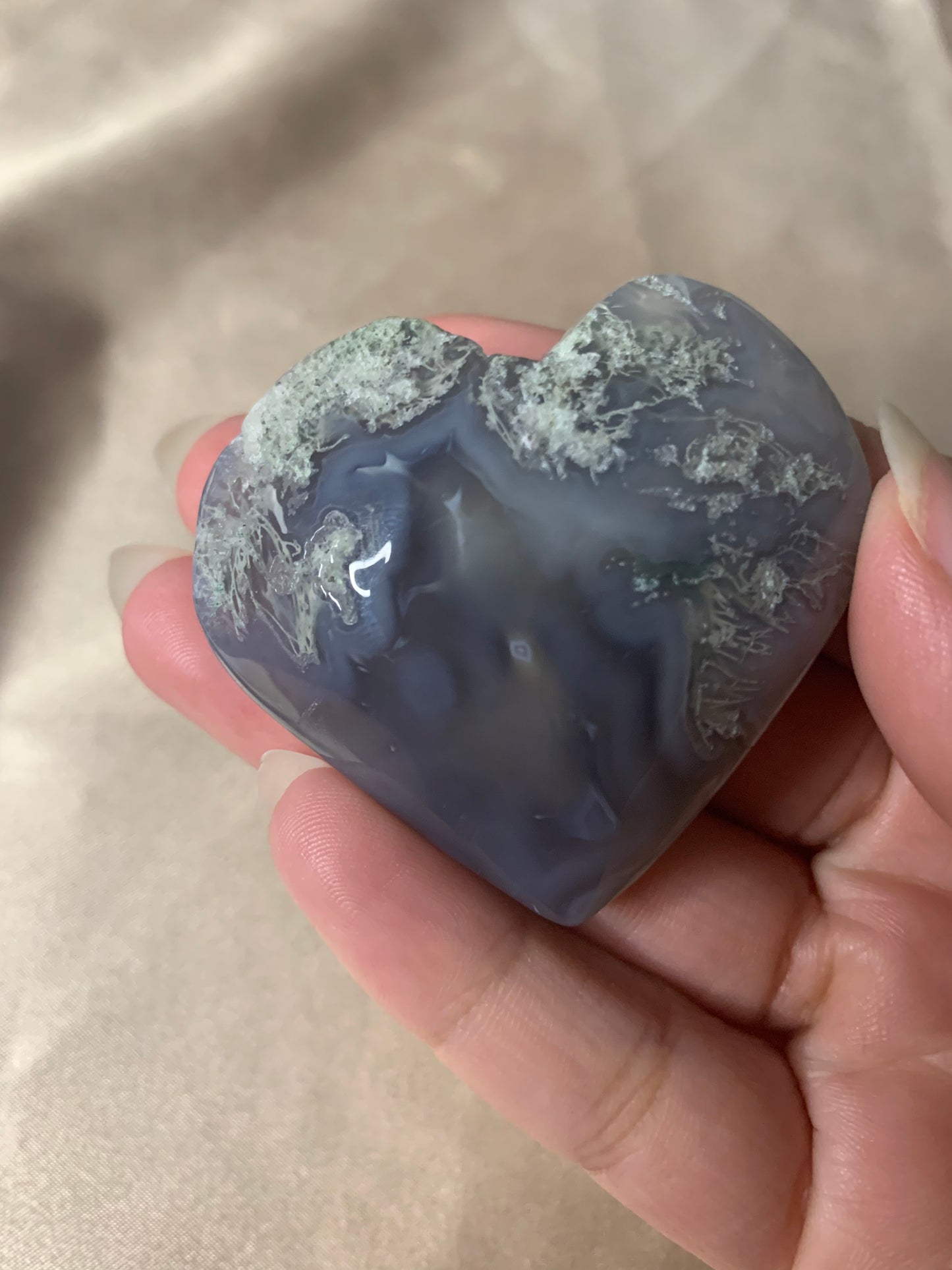 moss agate hearts