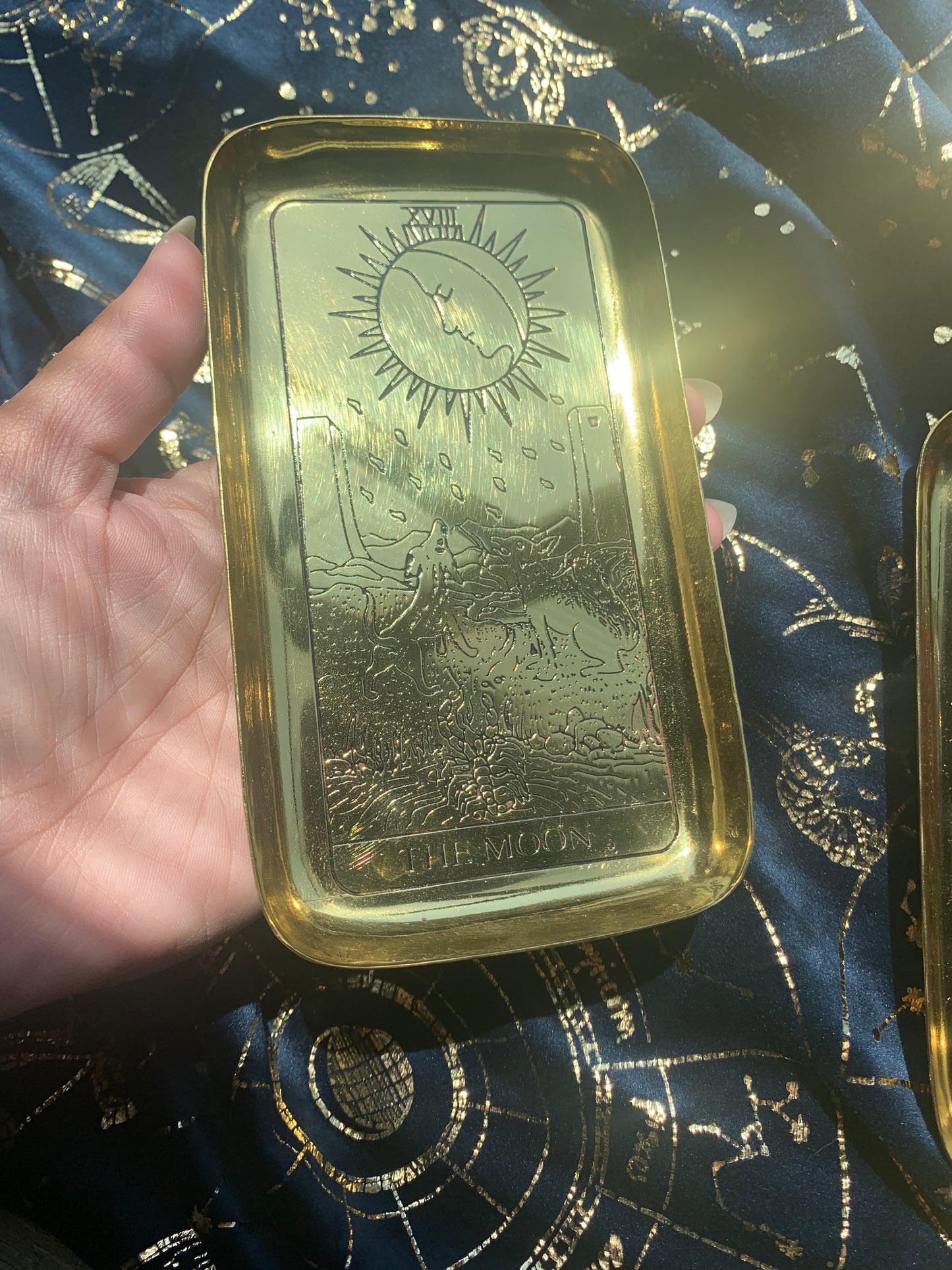 brass sun and moon trays