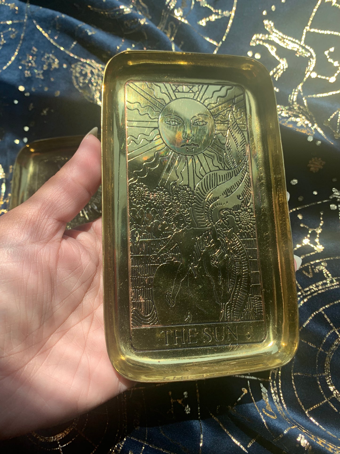 brass sun and moon trays